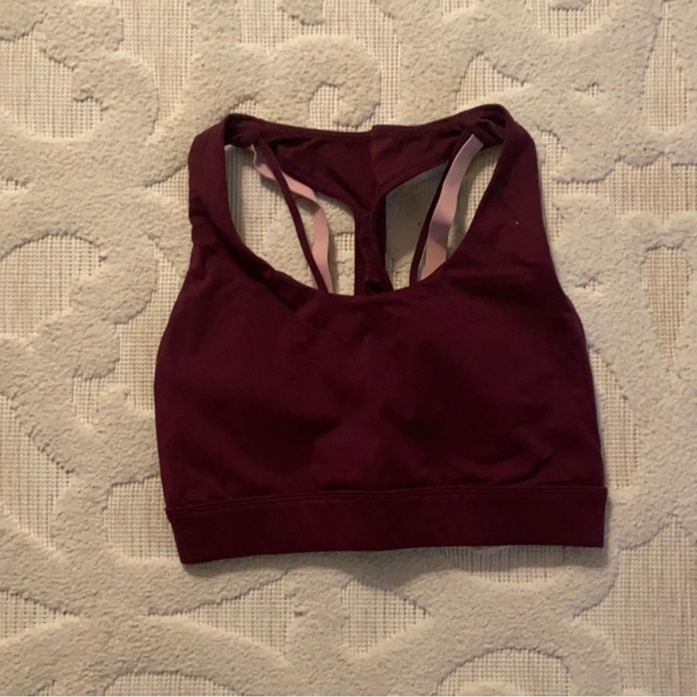 Fabletics Burgundy Sports Bra